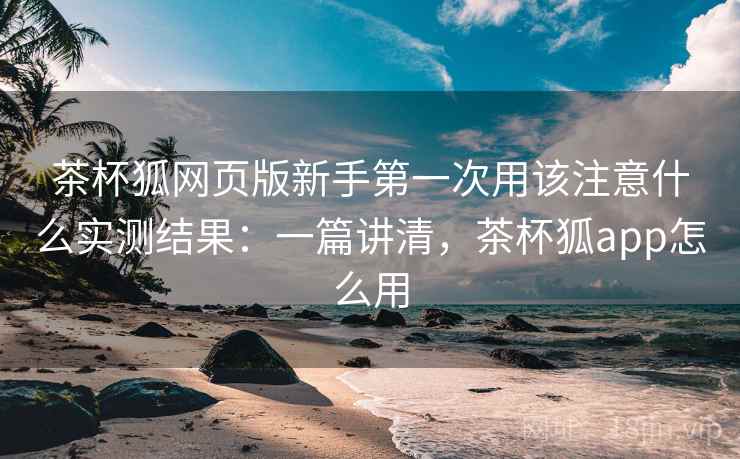 茶杯狐网页版新手第一次用该注意什么实测结果：一篇讲清，茶杯狐app怎么用