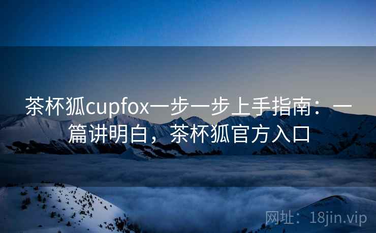 茶杯狐cupfox一步一步上手指南：一篇讲明白，茶杯狐官方入口